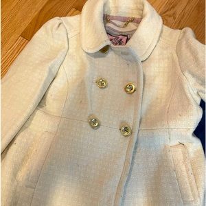 Cream Juicy Couture pea coat- Large